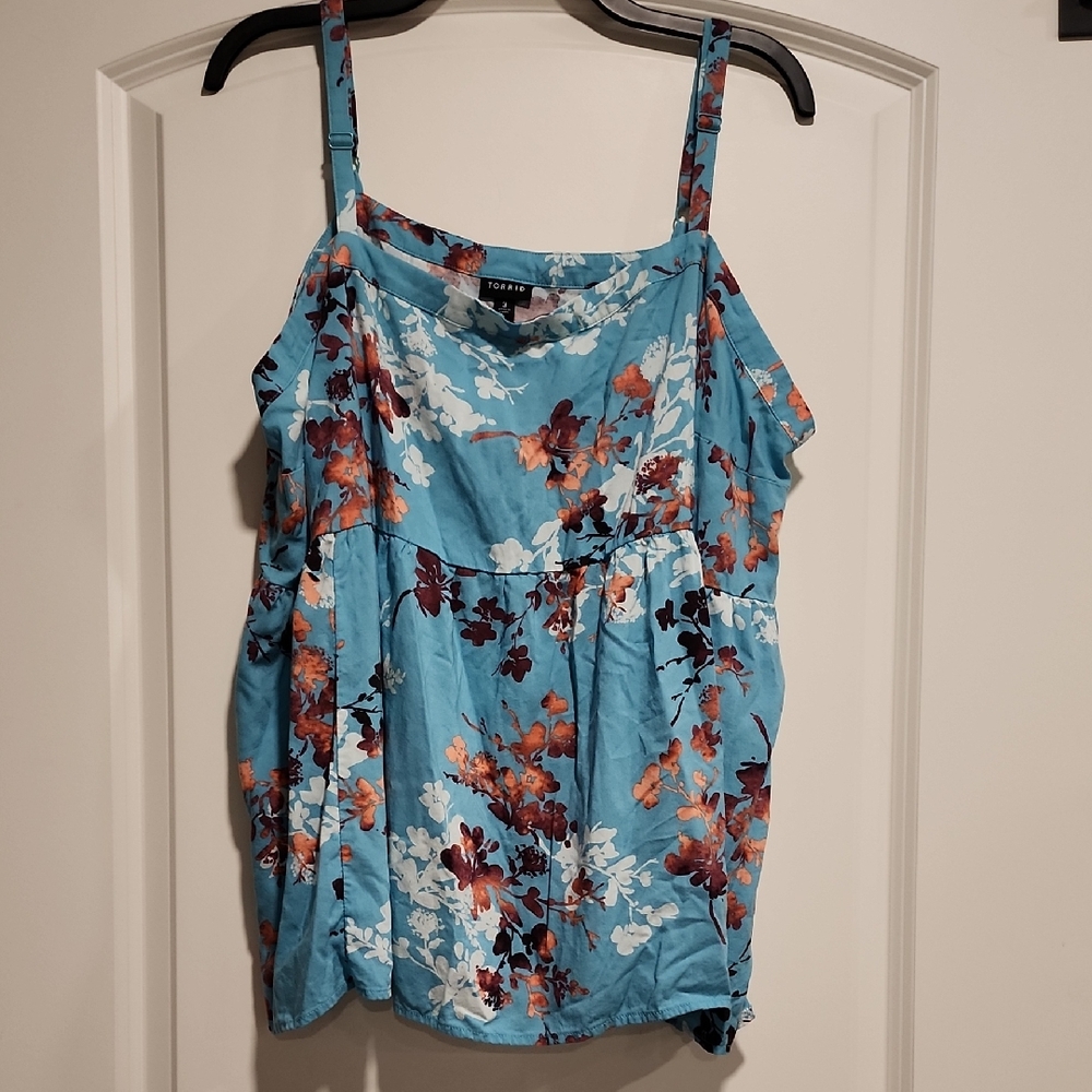 Torrid Blue Floral Tank Top